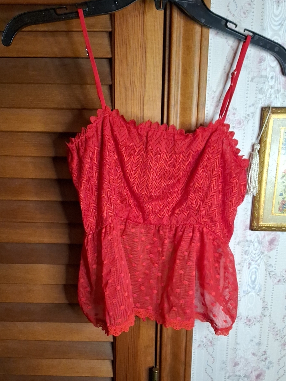 Mucci Red Cami Spaghetti Adj Straps NWT